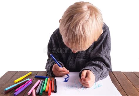 Child And Drawing Stock Image Image Of Cute Artist 54878323