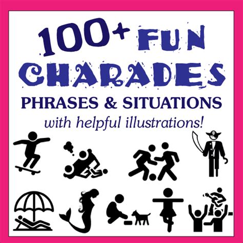 100 Charades Phrases With Fun Illustrations English