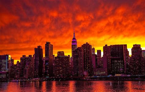 Sunset In Manhattan Wallpaper Hd Nature 4k Wallpapers Images Photos