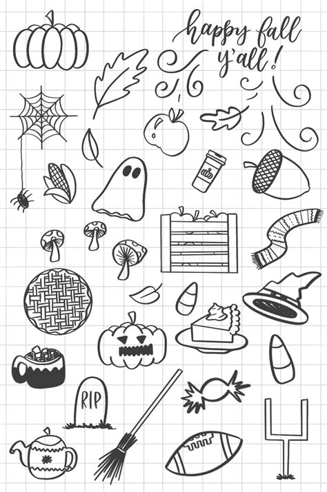 Inspiration For Fall Doodles To Include In Your Bullet Journal Archer