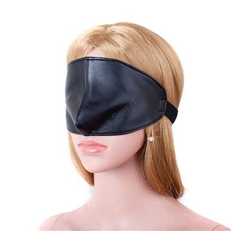 Blindfold Mask Sandm Pu Leather Bondage Restraints Erotic Toys Cosplay
