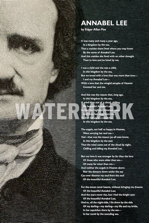 Edgar Allan Poe Poem Annabel Lee Poster Original Art Print