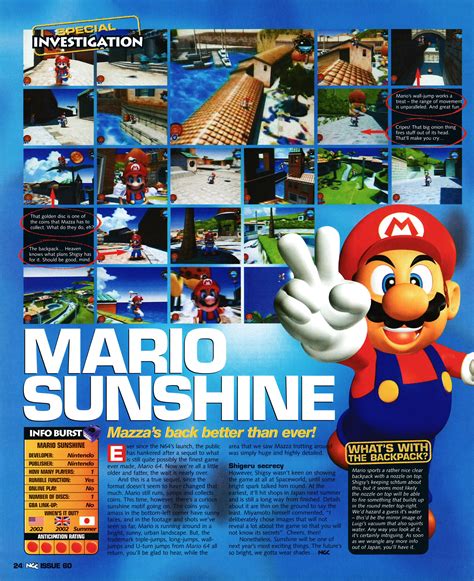 Super Mario Sunshine Gamecube Preview From Ngc Magazine Uk Issue