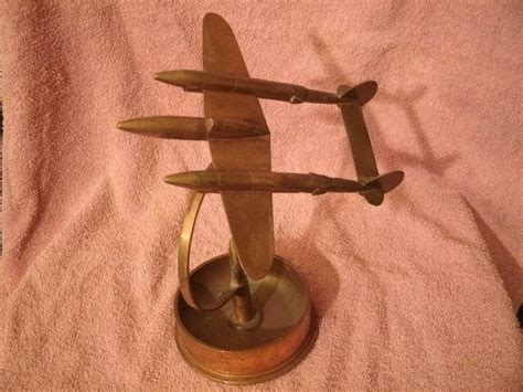 Ww2 Trench Art Airplaneartillary Shell And Bullets 1944 Ashtray