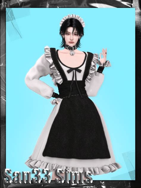 【333】male Maid Dress San33 Sims 4 Dresses Sims 4 Clothing Sims 4 Mods