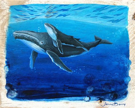 Ocean Between Our Love Humpback Whales By Jenny Berry Paintings For