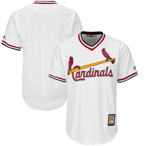 Majestic St Louis Cardinals White Home Cooperstown Cool Base Replica