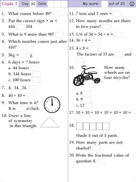 Mental Math Grade 2 Day 30 | 2nd grade math worksheets, 2nd grade