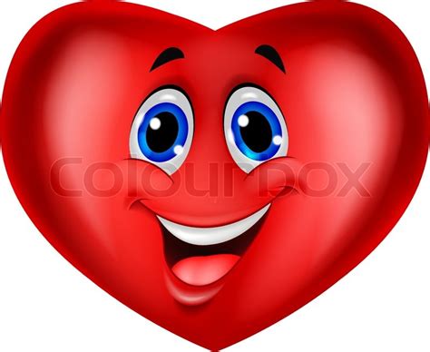 Vector Illustration Of Red Heart Cartoon Stock Vector Colourbox
