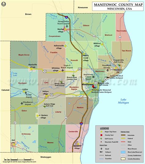 Manitowoc County Map Wisconsin