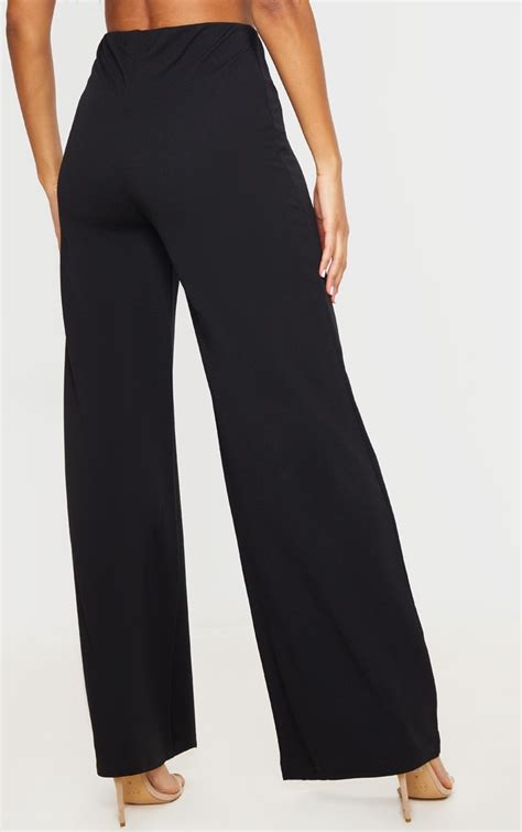 Black Wide Leg High Waisted Trousers Trousers Prettylittlething Ie