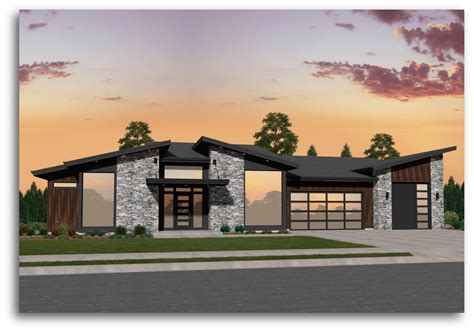 Whether you're moving onto acreage or into a densely populated urban area, we have options to suit a range of block. MI-6 Modern House Plan | One Story Modern House Plans with ...