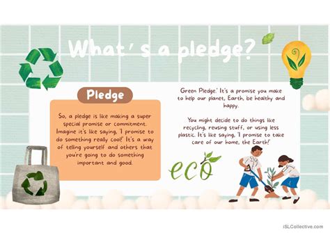 Green Pledge Wall Activity General R English Esl Powerpoints