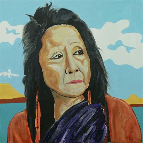 Native Portraits Sonja Holy Eagle Painting By Christian Heeb