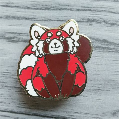 Red Panda Hard Enamel Pin 15 Etsy