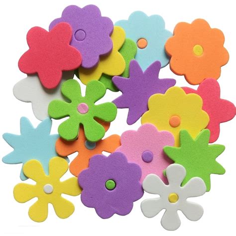 Self Adhesive Foam Flower Shaped Stickers Childrens Craft