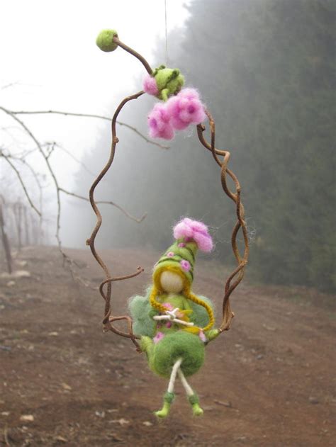 Needle Felted Fairy Sitting On A Twig Waldorf By Made4ubymagic In 2020