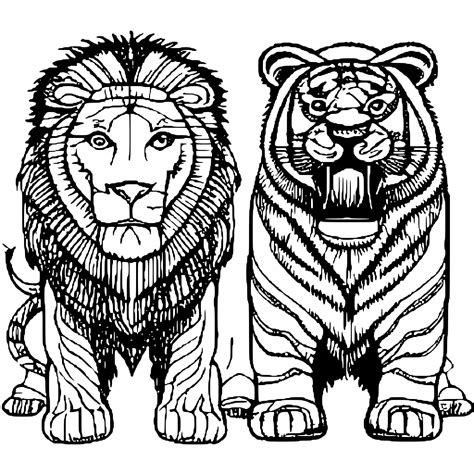 Lions Tigers And Bears Coloring Page Creative Fabrica