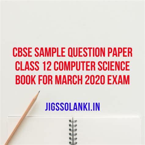 5th class question paper 2021: CBSE Sample Question Paper Class 12 Computer Science Book ...