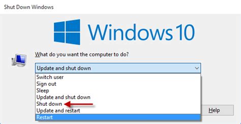Shut Down Or Restart Windows 10 Without Installing Updates