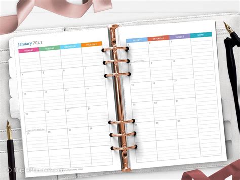 A5 Planner Printable Inserts A5 Weekly And Monthly Planner Inserts