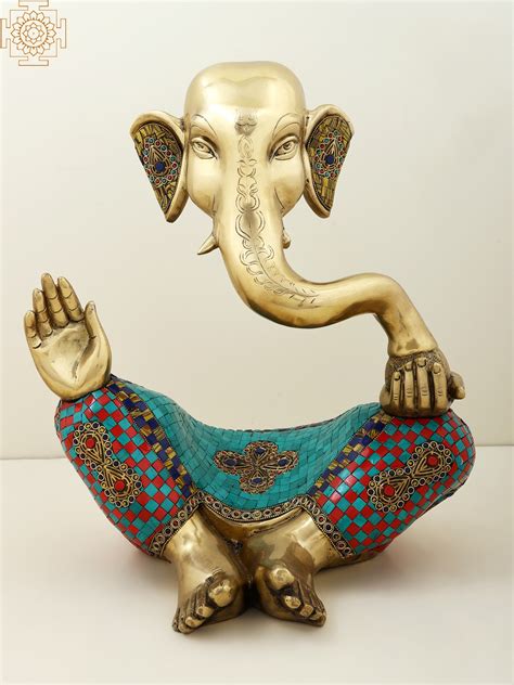 17 Stylized Ganesha Statue Modern Art Ganesha With Stone Inlay Work