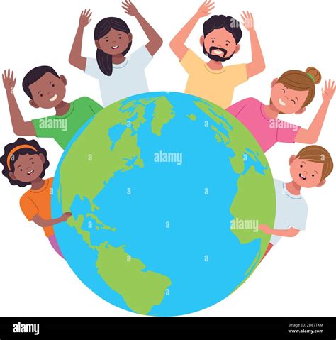 Group Of Diversity People Around The World Vector Illustration Design