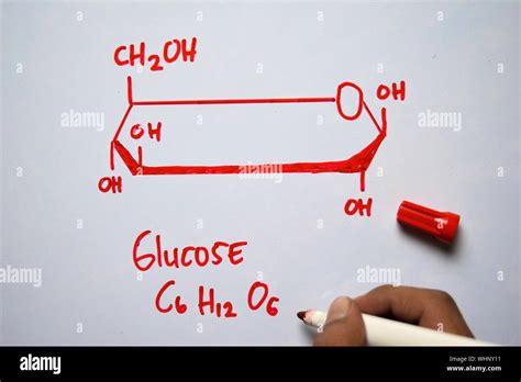 Glucose C6h12o6 Molecule Written On The White Board Structural