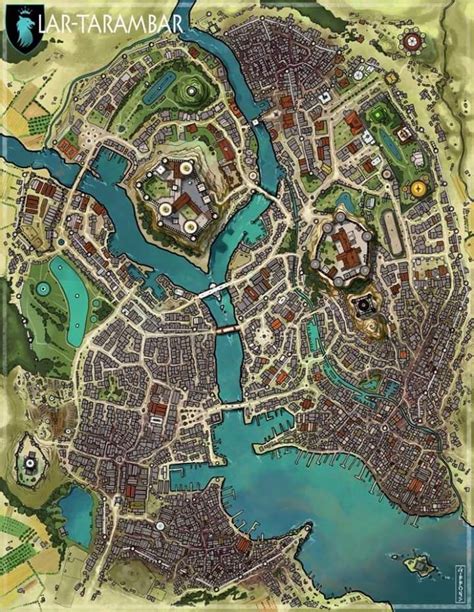 Dnd City Map By Water Fantasy World Map Fantasy City Fantasy City Map