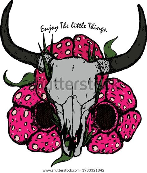 Amazing Hand Drawn Vintage Bull Rafflesia Stock Vector Royalty Free