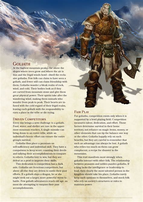 Race Goliath Dungeons And Dragons Dungeons And Dragons 5 Dnd Races