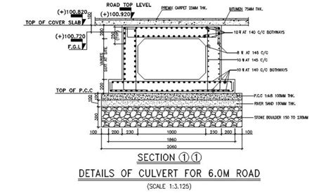 Sectional Detail Of Culvert Design Download Autocad 2d File Cadbull