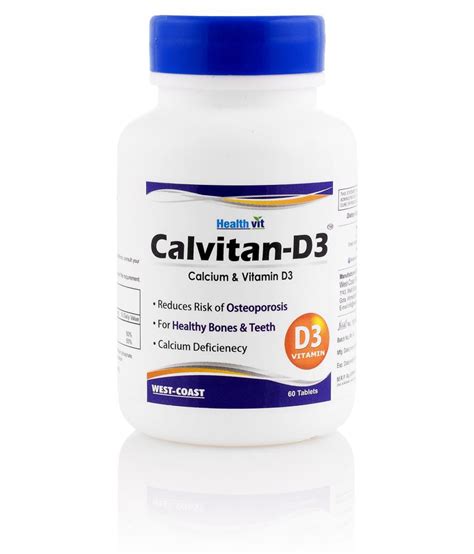 Top 15 best multivitamins in india 2021. HealthVit Calvitan-D3 Calcium & Vitamin D3 60 Tablets 60 ...