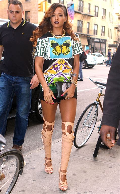 Rihanna Wears Bondage Boots Possibly Made Of Band Aids E Online Ca