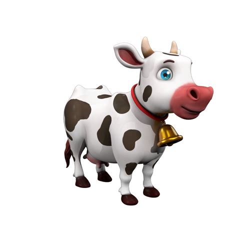 3d Model Cartoon Cow Vr Ar Low Poly Cgtrader