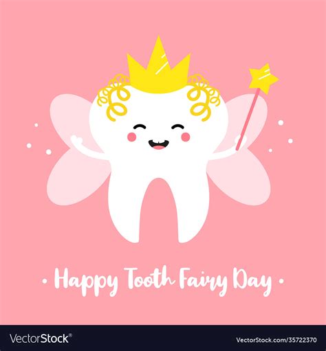Happy Tooth Fairy Day Card Royalty Free Vector Image