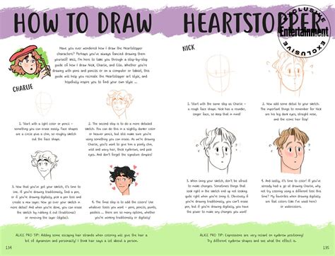 Alice Oseman S Drawing Tips How To Draw Nick And Charlie From The