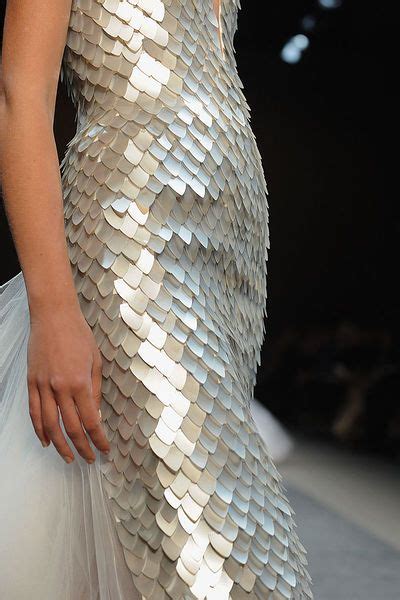 Dress With Fish Scale Textures In A Pearl Finish Textured Surface