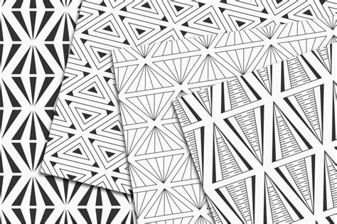 10 Seamless Triangles Vector Patterns By Avk Studio Thehungryjpeg