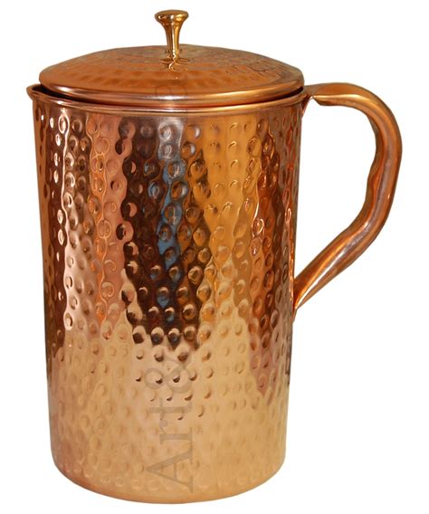 Buy Artandcraftvilla Handmade Pure Copper Hammered Water Jug Pitcher