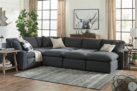 Savesto Charcoal 6 Piece Laf Sectional In 2020 Modular Sectional Sofa