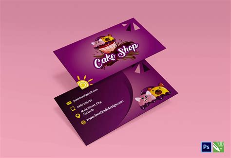 Bakery Cake Shop Business Card Template Free Hindi Design