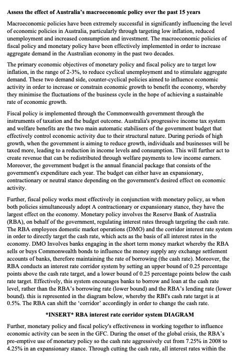 Hsc Macroeconomic Policy Essay Notexchange