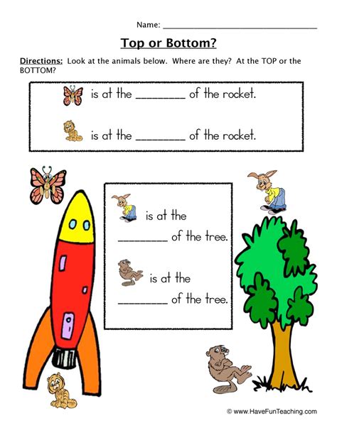 Top Or Bottom Worksheet 2