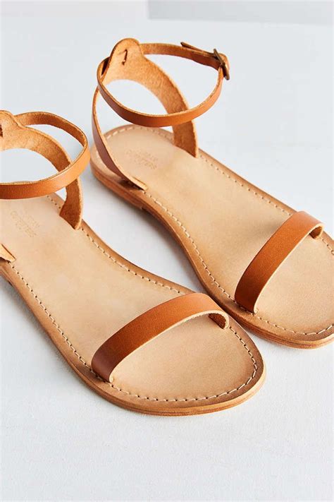Hazel Leather Thin Strap Sandal Urban Outfitters Strap Sandals Leather Sandals Flat Womens