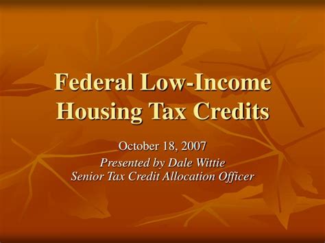 Ppt Federal Low Income Housing Tax Credits Powerpoint Presentation Free Download Id 4697884