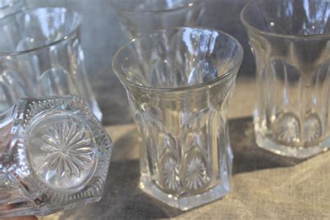 Colonial Panel Pattern Heavy Pressed Glass Tumblers Vintage Heisey Eapg Drinking Glasses