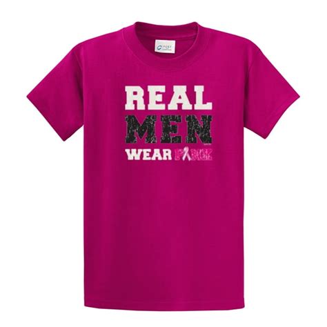 Trenz Shirt Company Real Men Wear Pink Breast Cancer T Shirt Fuschia