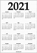 2021 Year 2021 Calendar Printable - Black And White - Hipi.info