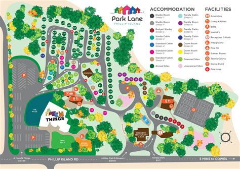 Phillip Island Park Map Phillip Island Park Lane Holiday Parks